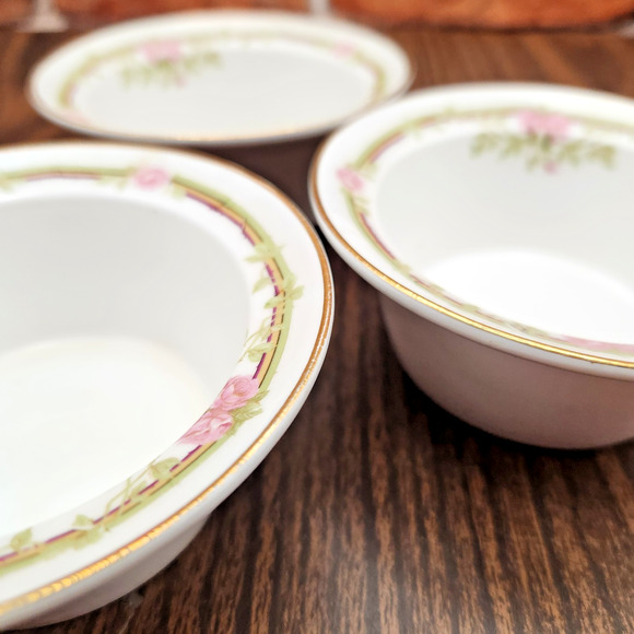 Pope-Gosser China Rose Floral Berry Bowls Set of 3 - Picture 4 of 9